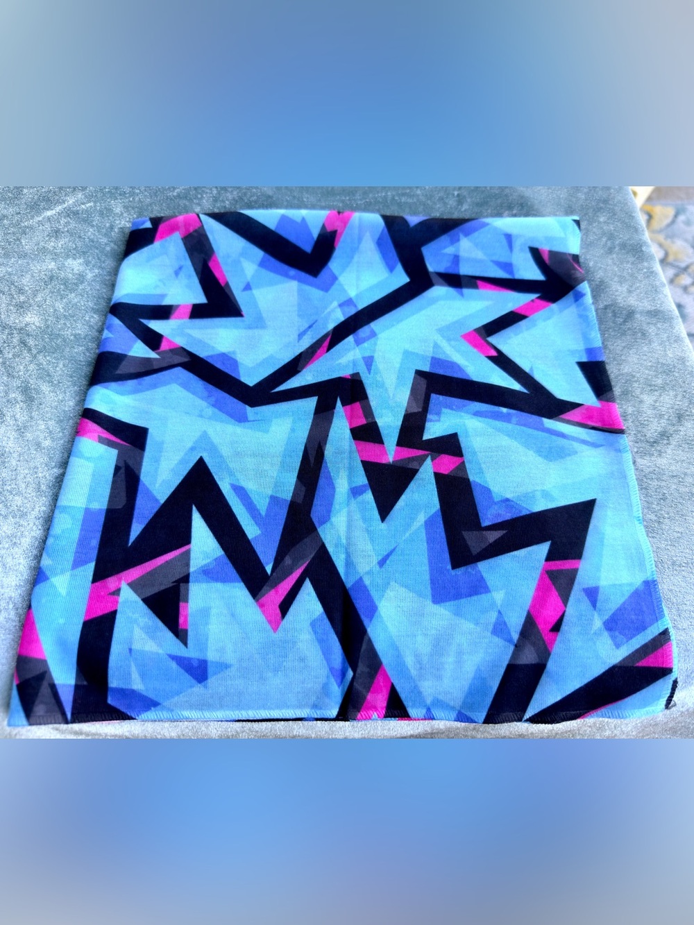 Bandana in Blue Geometric Print